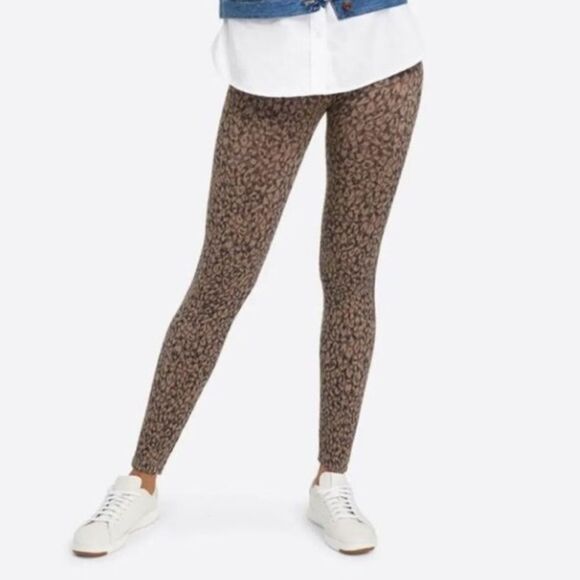 Spanx Look At Me Now Leopard Seamless Legging Browns Women Size Medium Shaping - Picture 2 of 13